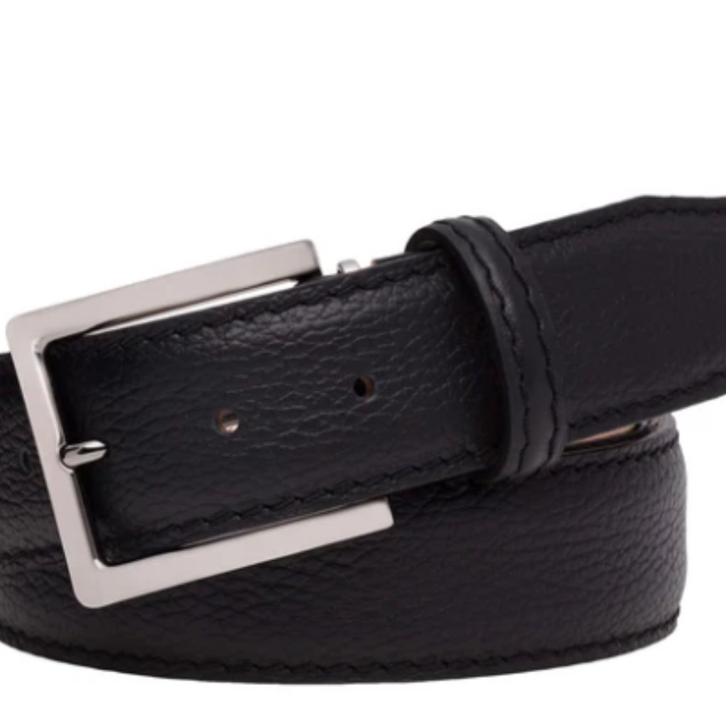Roger Ximenez Black Italian Pebble Grain Belt